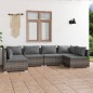 vidaXL Set de muebles de jardín 6 pzas y cojines ratán sintético gris vidaXL Set de muebles de jardín 6 pzas y cojines ratán sintético gris