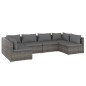 vidaXL Set de muebles de jardín 6 pzas y cojines ratán sintético gris vidaXL Set de muebles de jardín 6 pzas y cojines ratán sintético gris