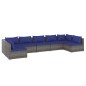 vidaXL Set de muebles de jardín 7 pzas y cojines ratán sintético gris
