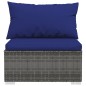 vidaXL Set de muebles de jardín 10 pzas y cojines ratán sintético gris