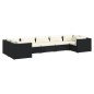 vidaXL Set de muebles de jardín 7 pzas y cojines ratán sintético negro vidaXL Set de muebles de jardín 7 pzas y cojines ratán sintético negro