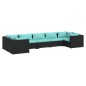 vidaXL Set de muebles de jardín 7 pzas y cojines ratán sintético negro vidaXL Set de muebles de jardín 7 pzas y cojines ratán sintético negro