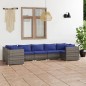vidaXL Set de muebles de jardín 7 pzas y cojines ratán sintético gris vidaXL Set de muebles de jardín 7 pzas y cojines ratán sintético gris