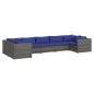 vidaXL Set de muebles de jardín 7 pzas y cojines ratán sintético gris vidaXL Set de muebles de jardín 7 pzas y cojines ratán sintético gris