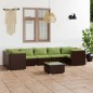 vidaXL Set sofás de jardín 8 piezas y cojines ratán sintético marrón