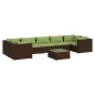 vidaXL Set sofás de jardín 8 piezas y cojines ratán sintético marrón