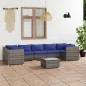 vidaXL Set de sofás de jardín 8 piezas y cojines ratán sintético gris vidaXL Set de sofás de jardín 8 piezas y cojines ratán sintético gris