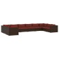 vidaXL Set muebles de jardín 10 piezas cojines ratán sintético marrón vidaXL Set muebles de jardín 10 piezas cojines ratán sintético marrón