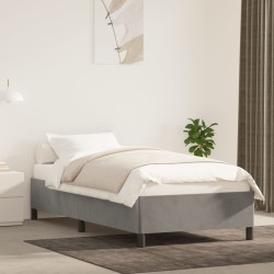 vidaXL Estructura de cama de terciopelo gris claro 100x200 cm