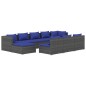 vidaXL Set de muebles de jardín 10 pzas y cojines ratán sintético gris vidaXL Set de muebles de jardín 10 pzas y cojines ratán sintético gris
