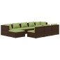 vidaXL Set muebles de jardín 10 pzas y cojines ratán sintético marrón vidaXL Set muebles de jardín 10 pzas y cojines ratán sintético marrón
