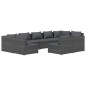 vidaXL Set de muebles de jardín 9 pzas y cojines ratán sintético gris vidaXL Set de muebles de jardín 9 pzas y cojines ratán sintético gris