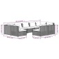 vidaXL Set de muebles de jardín 9 pzas y cojines ratán sintético gris vidaXL Set de muebles de jardín 9 pzas y cojines ratán sintético gris