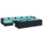 vidaXL Set de muebles de jardín 10 pzas cojines ratán sintético negro vidaXL Set de muebles de jardín 10 pzas cojines ratán sintético negro