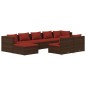 vidaXL Set muebles de jardín 9 piezas y cojines ratán sintético marrón vidaXL Set muebles de jardín 9 piezas y cojines ratán sintético marrón