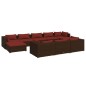 vidaXL Set muebles de jardín 10 pzas y cojines ratán sintético marrón vidaXL Set muebles de jardín 10 pzas y cojines ratán sintético marrón