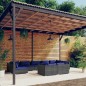 vidaXL Set de muebles de jardín 9 pzas y cojines ratán sintético gris vidaXL Set de muebles de jardín 9 pzas y cojines ratán sintético gris