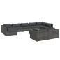 vidaXL Set de muebles de jardín 10 pzas y cojines ratán sintético gris vidaXL Set de muebles de jardín 10 pzas y cojines ratán sintético gris