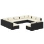 vidaXL Set de muebles de jardín 11 pzas cojines ratán sintético negro vidaXL Set de muebles de jardín 11 pzas cojines ratán sintético negro