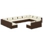 vidaXL Set de muebles de jardín 12 pzas cojines ratán sintético marrón vidaXL Set de muebles de jardín 12 pzas cojines ratán sintético marrón