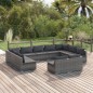 vidaXL Set de muebles de jardín 11 pzas y cojines ratán sintético gris vidaXL Set de muebles de jardín 11 pzas y cojines ratán sintético gris