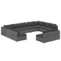 vidaXL Set de muebles de jardín 11 pzas y cojines ratán sintético gris vidaXL Set de muebles de jardín 11 pzas y cojines ratán sintético gris