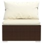 vidaXL Set muebles de jardín 5 piezas y cojines ratán sintético marrón vidaXL Set muebles de jardín 5 piezas y cojines ratán sintético marrón