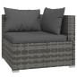 vidaXL Set de muebles de jardín 12 pzas cojines ratán sintético gris