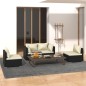 vidaXL Set de muebles de jardín 4 pzas y cojines ratán sintético negro vidaXL Set de muebles de jardín 4 pzas y cojines ratán sintético negro