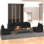 vidaXL Set de muebles de jardín 5 pzas y cojines ratán sintético negro vidaXL Set de muebles de jardín 5 pzas y cojines ratán sintético negro