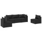 vidaXL Set de muebles de jardín 5 pzas y cojines ratán sintético negro vidaXL Set de muebles de jardín 5 pzas y cojines ratán sintético negro
