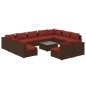 vidaXL Set de muebles de jardín 12 pzas cojines ratán sintético marrón