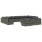 vidaXL Set de muebles de jardín 14 pzas y cojines ratán sintético gris vidaXL Set de muebles de jardín 14 pzas y cojines ratán sintético gris