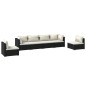 vidaXL Set de muebles de jardín 6 pzas y cojines ratán sintético negro vidaXL Set de muebles de jardín 6 pzas y cojines ratán sintético negro