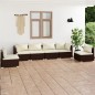 vidaXL Set muebles de jardín 6 piezas y cojines ratán sintético marrón vidaXL Set muebles de jardín 6 piezas y cojines ratán sintético marrón