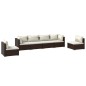 vidaXL Set muebles de jardín 6 piezas y cojines ratán sintético marrón vidaXL Set muebles de jardín 6 piezas y cojines ratán sintético marrón