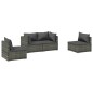 vidaXL Set muebles de jardín 4 piezas y cojines ratán sintético gris vidaXL Set muebles de jardín 4 piezas y cojines ratán sintético gris