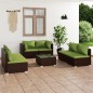 vidaXL Set muebles de jardín 7 piezas y cojines ratán sintético marrón