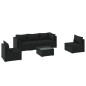 vidaXL Set de muebles de jardín 6 pzas y cojines ratán sintético negro vidaXL Set de muebles de jardín 6 pzas y cojines ratán sintético negro