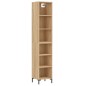 vidaXL Aparador de madera contrachapada color roble 34,5x32,5x180 cm vidaXL Aparador de madera contrachapada color roble 34,5x32,5x180 cm