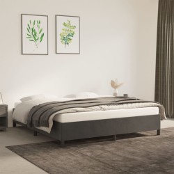 vidaXL Estructura de cama de terciopelo gris oscuro 160x200 cm