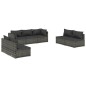vidaXL Set de muebles de jardín 7 pzas y cojines ratán sintético gris vidaXL Set de muebles de jardín 7 pzas y cojines ratán sintético gris