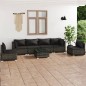 vidaXL Set de muebles de jardín 7 pzas y cojines ratán sintético gris vidaXL Set de muebles de jardín 7 pzas y cojines ratán sintético gris