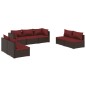 vidaXL Set muebles de jardín 7 piezas y cojines ratán sintético marrón vidaXL Set muebles de jardín 7 piezas y cojines ratán sintético marrón