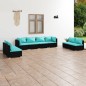 vidaXL Set de muebles de jardín 8 pzas y cojines ratán sintético negro vidaXL Set de muebles de jardín 8 pzas y cojines ratán sintético negro