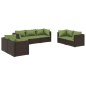 vidaXL Set muebles de jardín 7 piezas y cojines ratán sintético marrón vidaXL Set muebles de jardín 7 piezas y cojines ratán sintético marrón