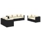 vidaXL Set de muebles de jardín 7 pzas y cojines ratán sintético negro vidaXL Set de muebles de jardín 7 pzas y cojines ratán sintético negro