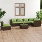 vidaXL Set muebles de jardín 7 piezas y cojines ratán sintético marrón vidaXL Set muebles de jardín 7 piezas y cojines ratán sintético marrón