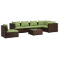 vidaXL Set muebles de jardín 7 piezas y cojines ratán sintético marrón vidaXL Set muebles de jardín 7 piezas y cojines ratán sintético marrón
