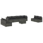 vidaXL Set de muebles de jardín 9 pzas y cojines ratán sintético gris vidaXL Set de muebles de jardín 9 pzas y cojines ratán sintético gris